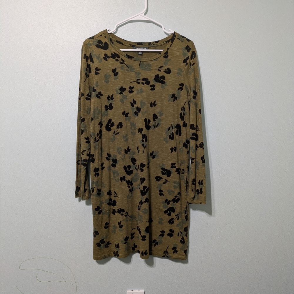 Toad&Co Green Floral Long Sleeve Dress